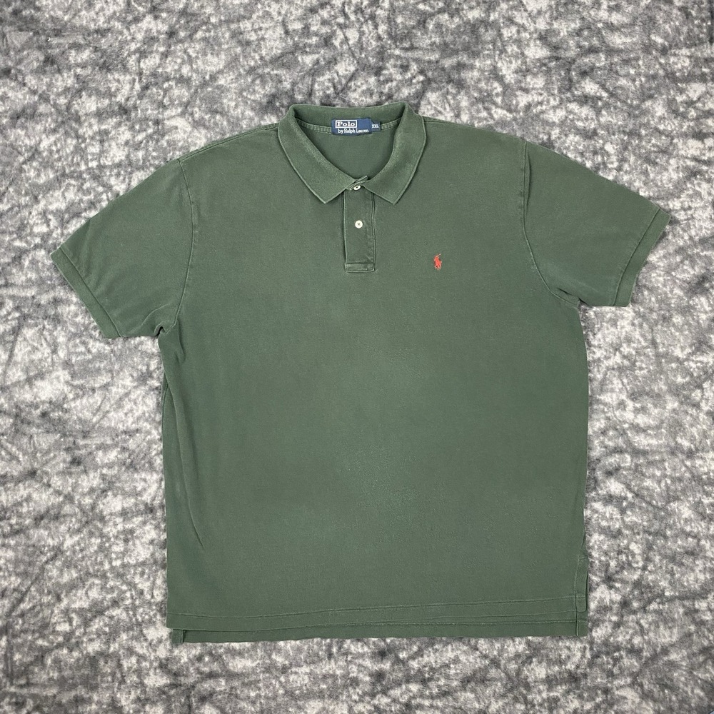 Ralph Lauren Polo Shirt Mens Size XXL Classic Fit Green Cotton Red Pony Preppy